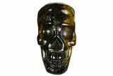 Polished Tiger's Eye Skull - Crystal Skull #111803-1